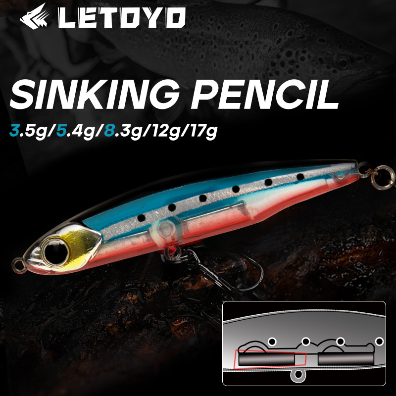 Fishing Lure Spinnerbait - LETOYO Sinking Pencil 17g 12g-3.5g Sztuczne