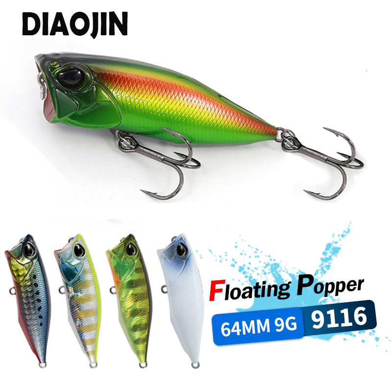 Fishing Lure Popper - Przynęty wędkarskie typu popper 64mm 9g,