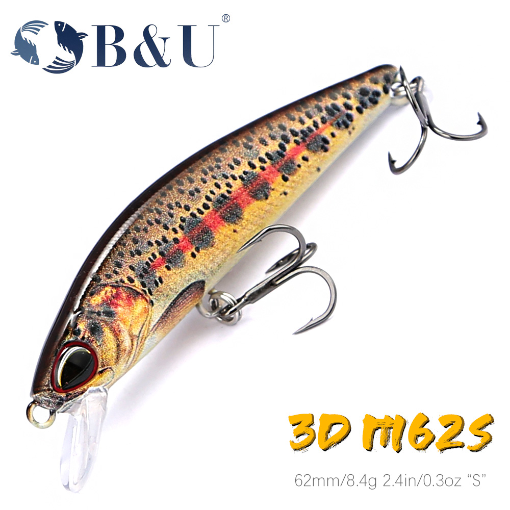 Fishing Lure Jerkbait - B&U 62mm 8.4g Tonące woblery Minnow