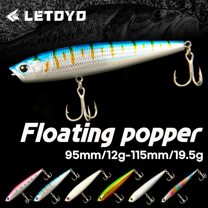 Fishing Lure Popper - LETOYO 12g/19.5g Pływający Popper Przynęta Dalekiego