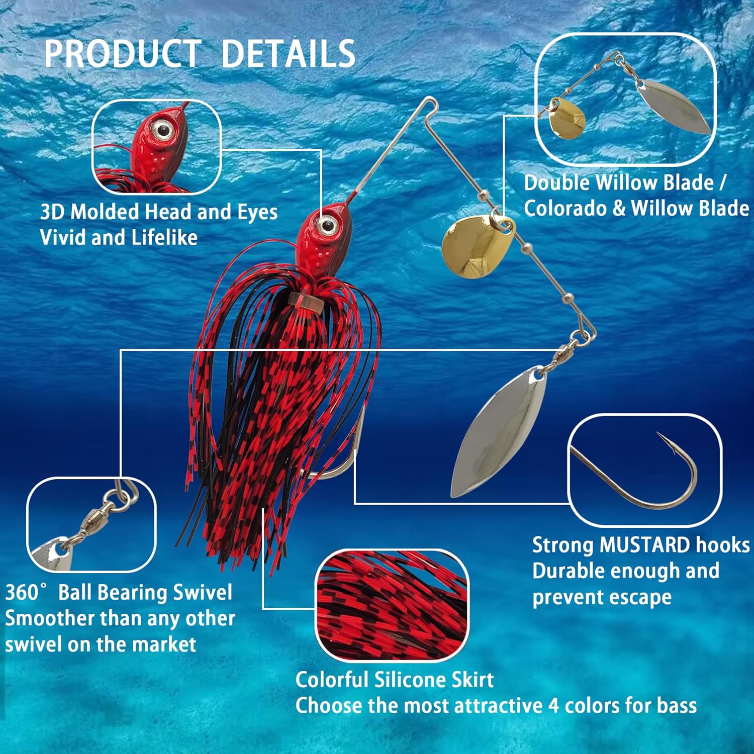 Eupheng Spinner Bait Spoon Wir – Fishing Lure Spinnerbait recenzja i cena