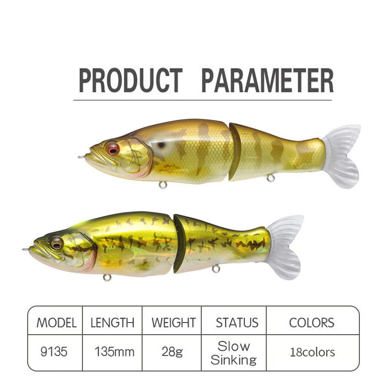 Przynęta typu swimbait 135mm 3 – Fishing Lure Jerkbait recenzja i cena