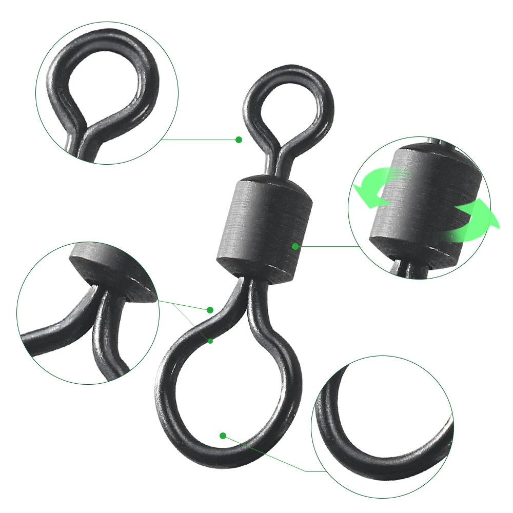 100 szt. Krętlików Karpiowych  – Fishing Lure Accessories recenzja i cena